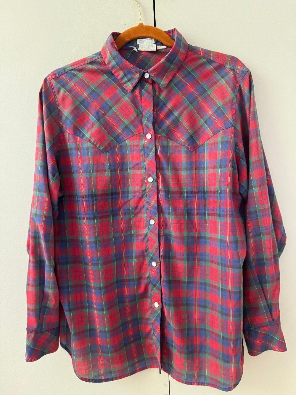 Vtg 70s Levi Strauss & Co Western Shirt w Snaps-Mens XL